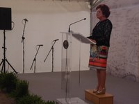 La Alcaldesa de Santa Coloma durante su intervención