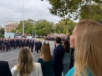 La presidenta del Parlamento asiste en Madrid en Madrid a los actos organizados con motivo del Día de la Fiesta Nacional